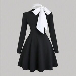 SHEIN Black Dress with White Accent